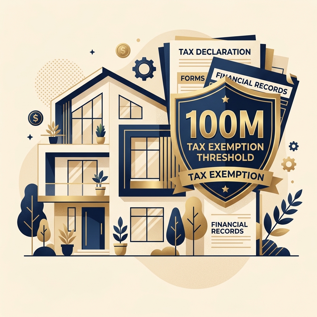 Hình ảnh căn biệt thự hiện đại nằm dưới lớp kính bảo vệ trong suốt viền gold, xung quanh là những đồng xu vàng rơi lấp lánh - Nguyễn Ngọc Ưng