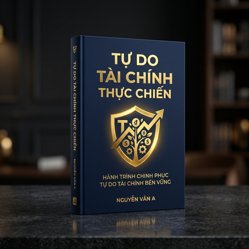 3D book cover cẩm nang Tự Do Tài Chính Thực Chiến - Nguyễn Ngọc Ưng
