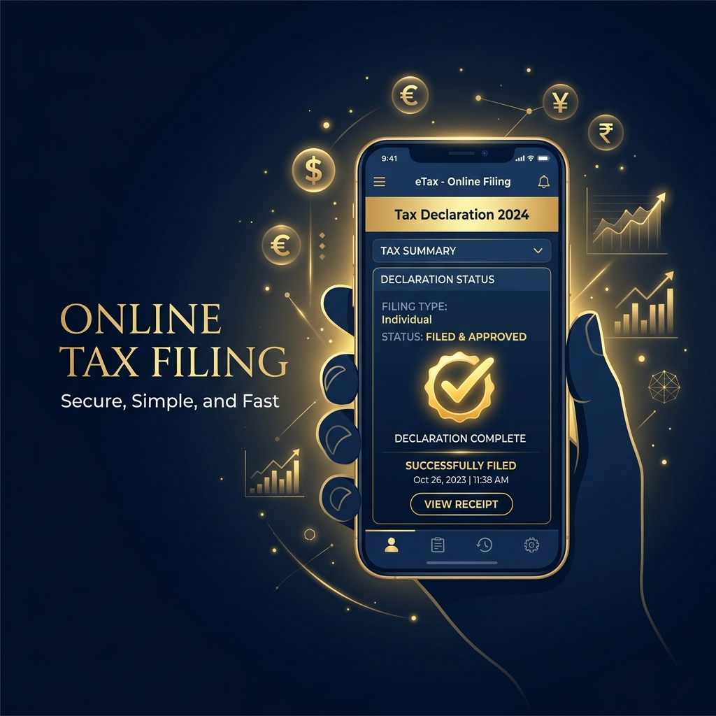 Giao diện eTax Mobile hiển thị các mốc kê khai thuế hộ kinh doanh đơn giản trên thiết bị di động
