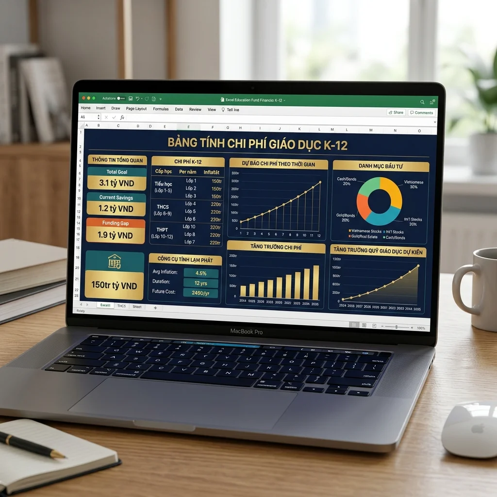 Mockup Bảng Tính Chi Phí Giáo Dục K-12 Excel